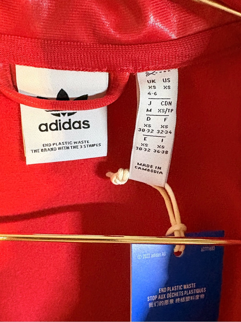 adidas NWT Red 
Chile Firebird track jacket in Sz XS - Picture 5 of 7